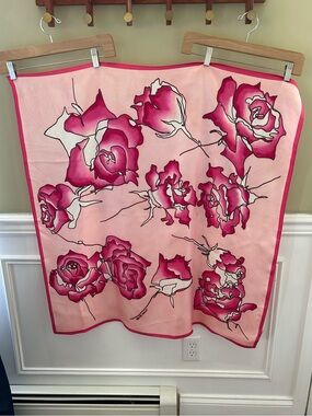NWOT Pink Floral Silk Scarf - Women’s Lightweight Wrap